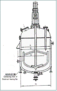 搪玻璃電加熱反應(yīng)罐50L-3000L